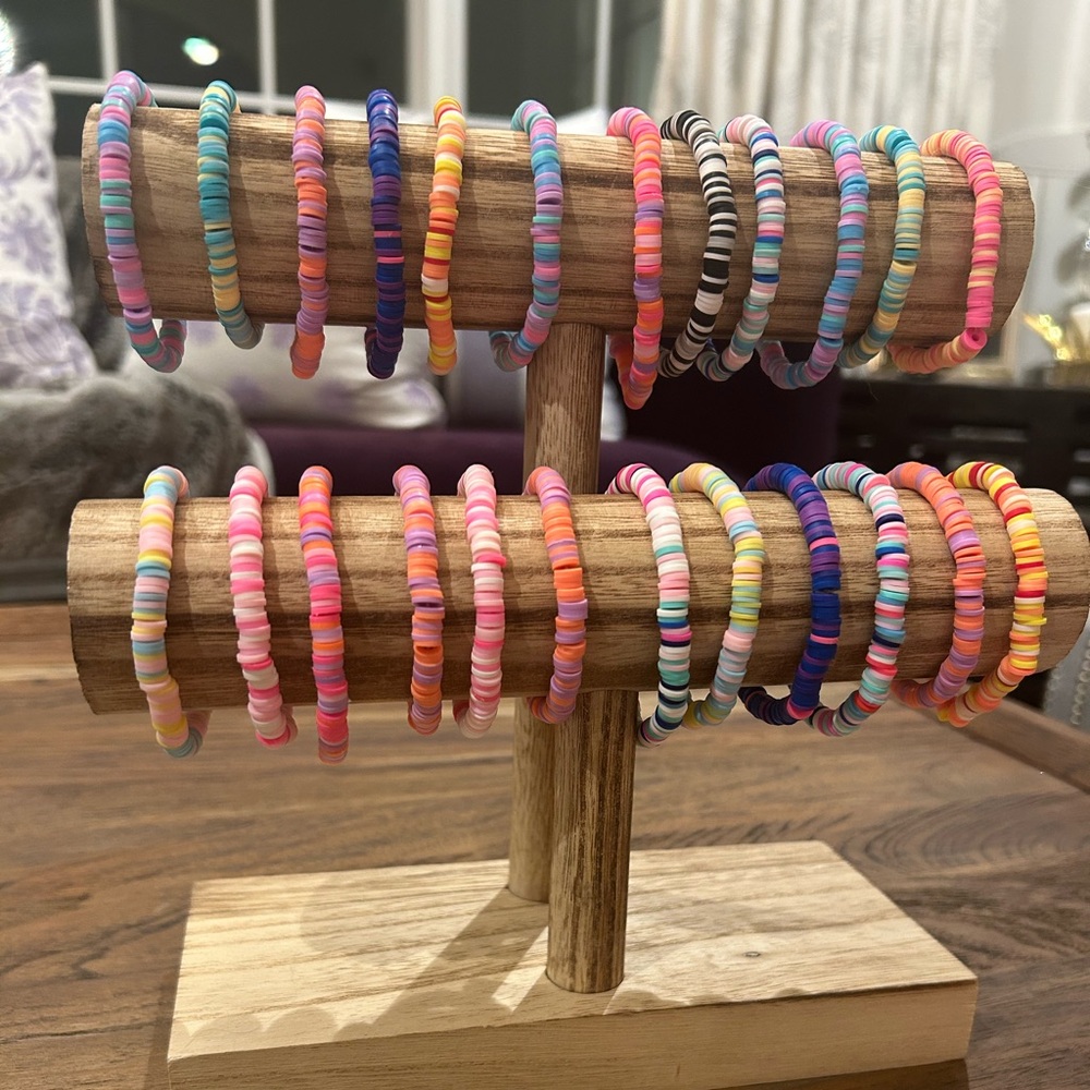 Assorted clay bead bracelets